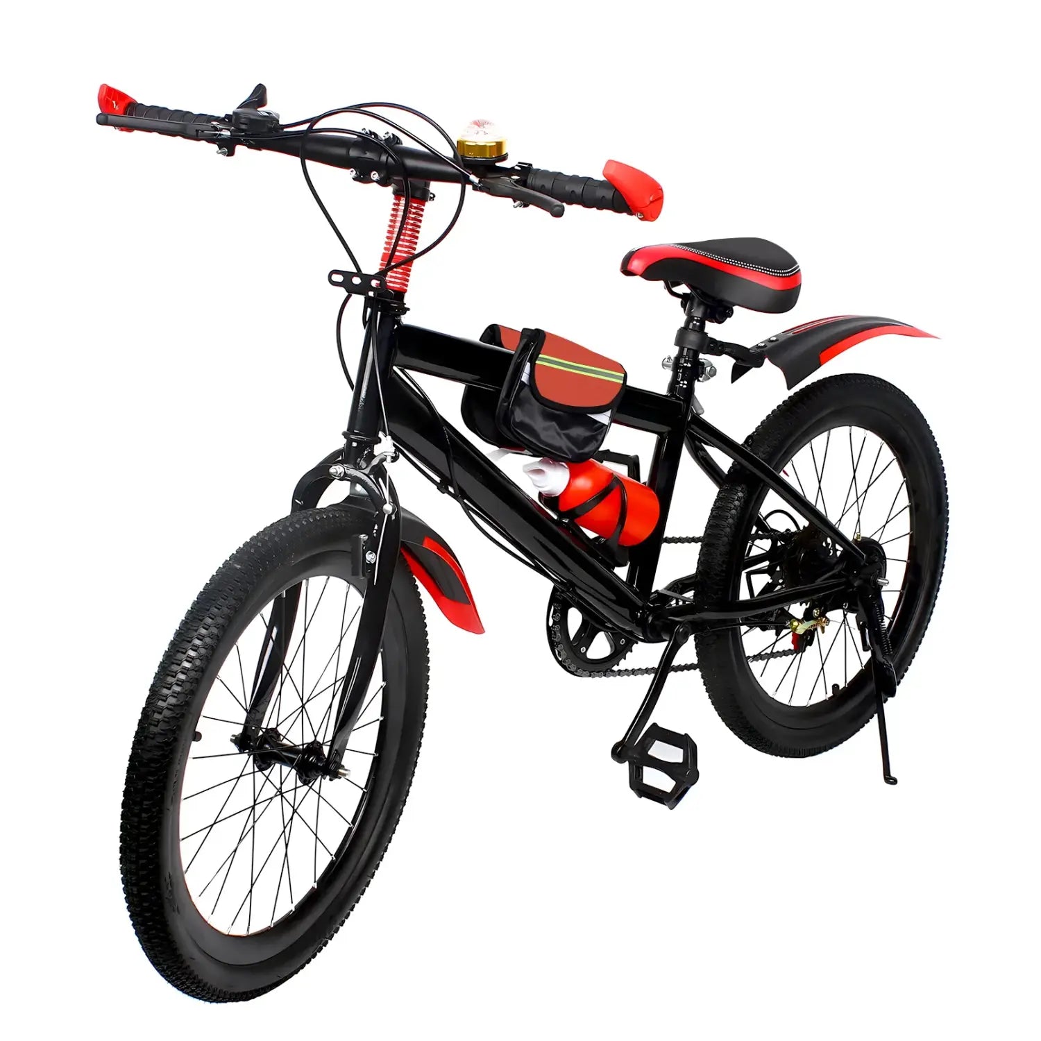 Bicicleta infantil de 20" com 7 velocidades, travões de disco duplos, bicicleta infantil unissexo com altura ajustável para BTT, para meninos e meninas