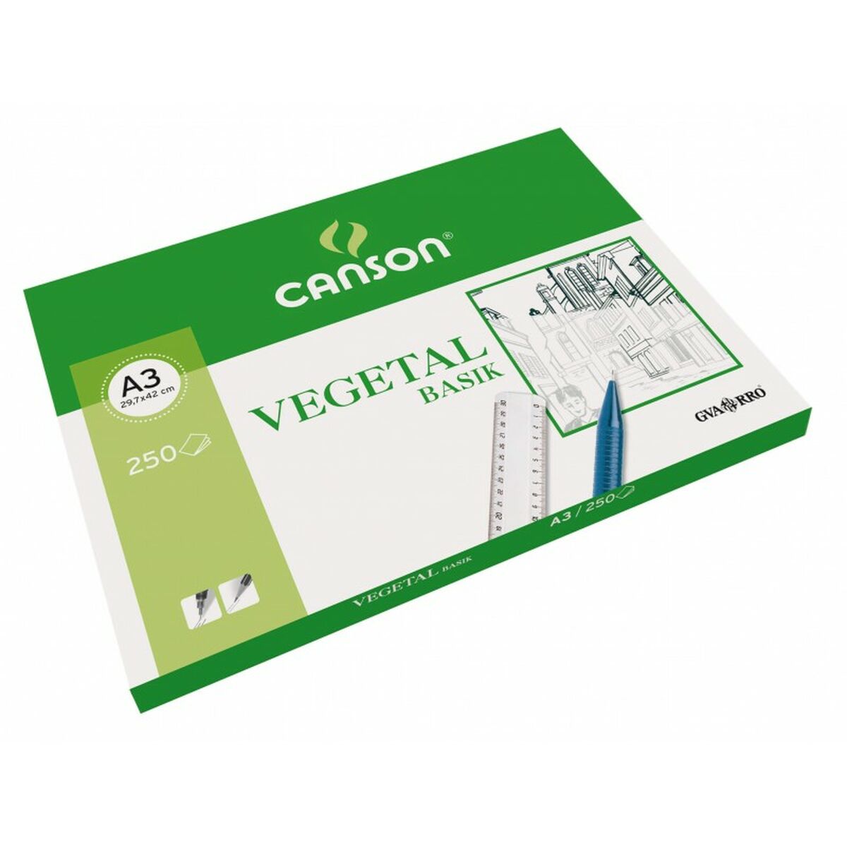 Papel vegetal Canson Basik 250 Folhas 90 g/m² 29,7 x 42 cm