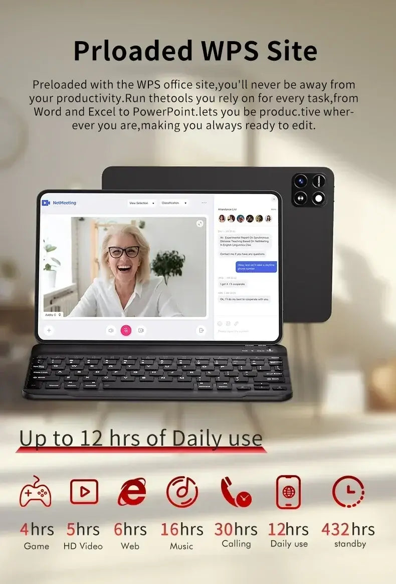 2025 Pad 7 Pro Ultra, o mais recente tablet global, novo Android 14, Snapdragon 8Gen3, ecrã de 11 polegadas com luz suave, WiFi, GPS, WPS, 5G PC