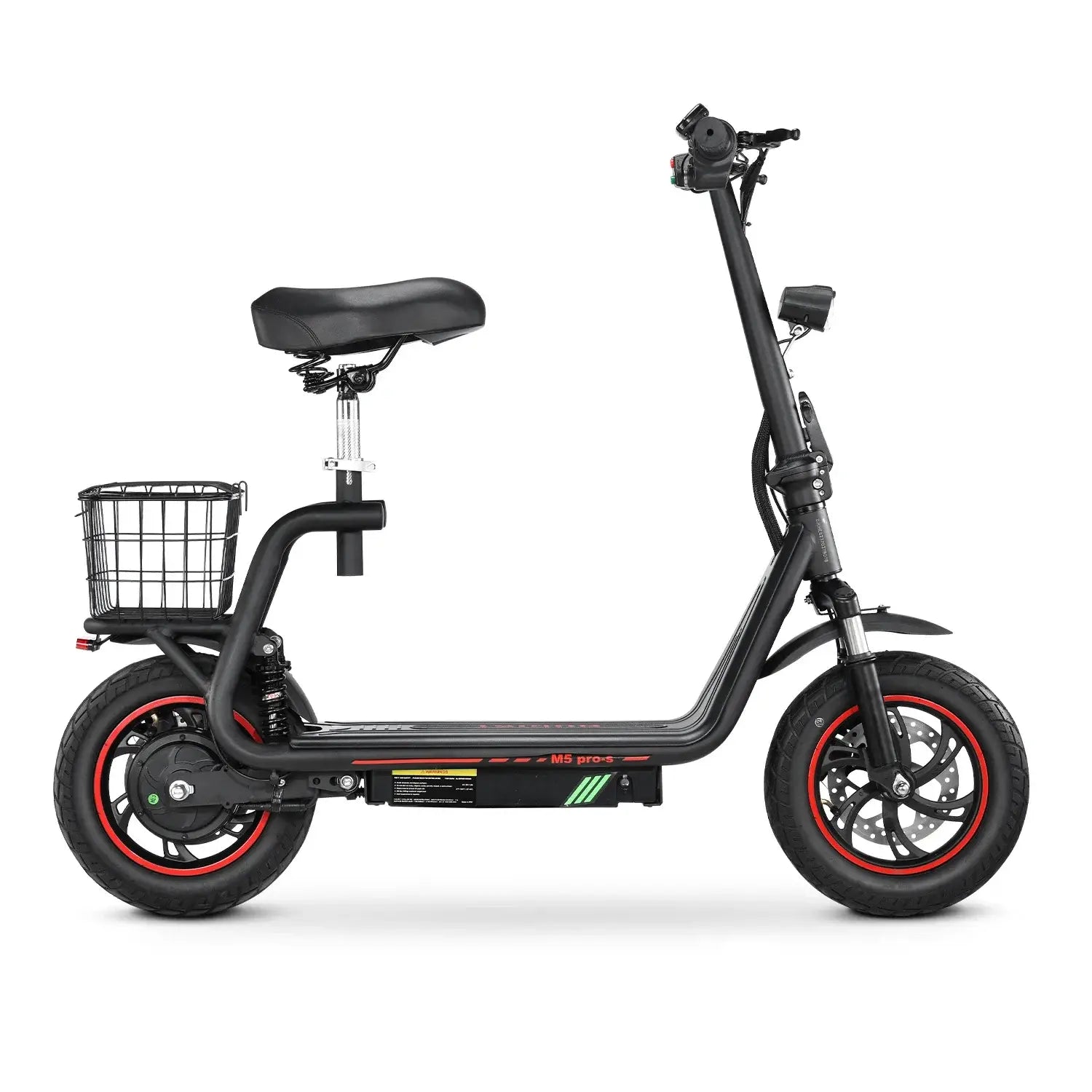 Scooter elétrica HONEY WHALE M5 Pro-S para adulto, pneus de 12 polegadas, scooter elétrica para homem, bateria de 500 W, 48 V e 13 AH, scooter elétrica urbana para mulher
