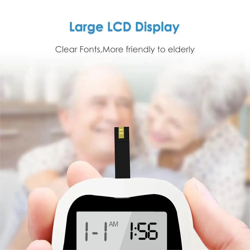 AJC Medidor de Glicose no Sangue Kit de Glicosímetro Teste de Diabetes 50/100 Tiras com Lancetas Açúcar no Sangue Médico Mg/mmol Freestyle Libre