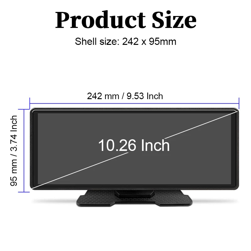 Car Play Android Auto, Rádio multimédia para automóvel de 10,26" com ecrã Android Auto, sem fios, Bluetooth AUX USB