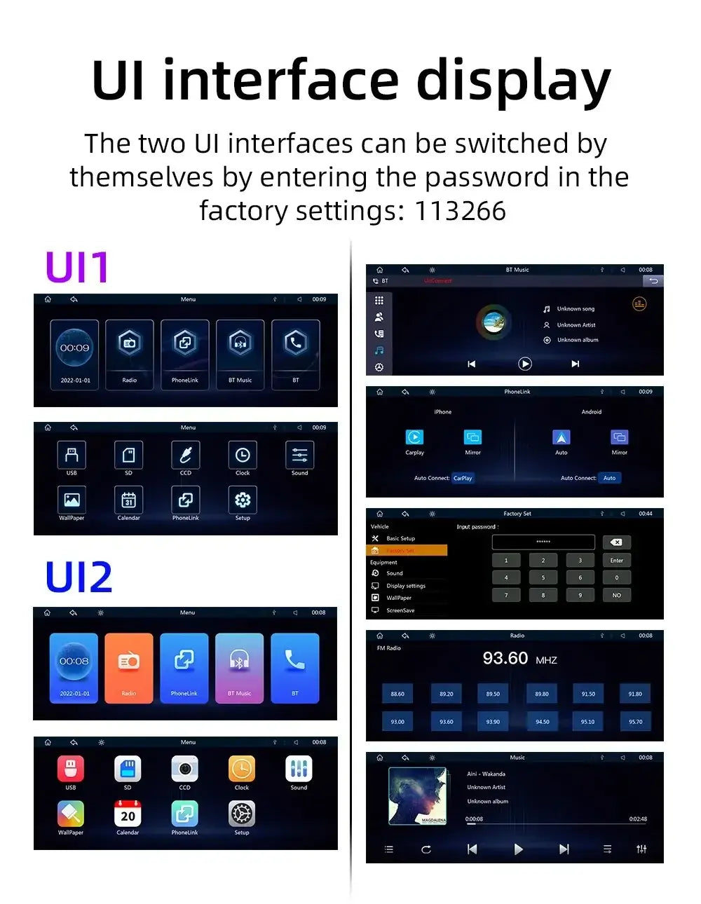 Rádio automóvel universal com ecrã de 10,26" Carplay, multimédia, Wi-Fi, leitor de vídeo, ecrã Carplay sem fios + câmara de 12 LEDs para Apple ou Android