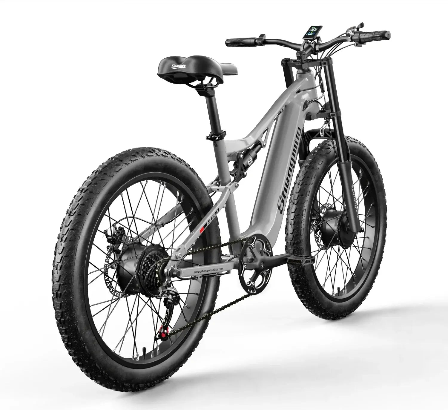 Bicicleta elétrica Shengmilo S600 para adulto 2000 W montanha masculina com dois motores bateria de 48 V e 840 pneu