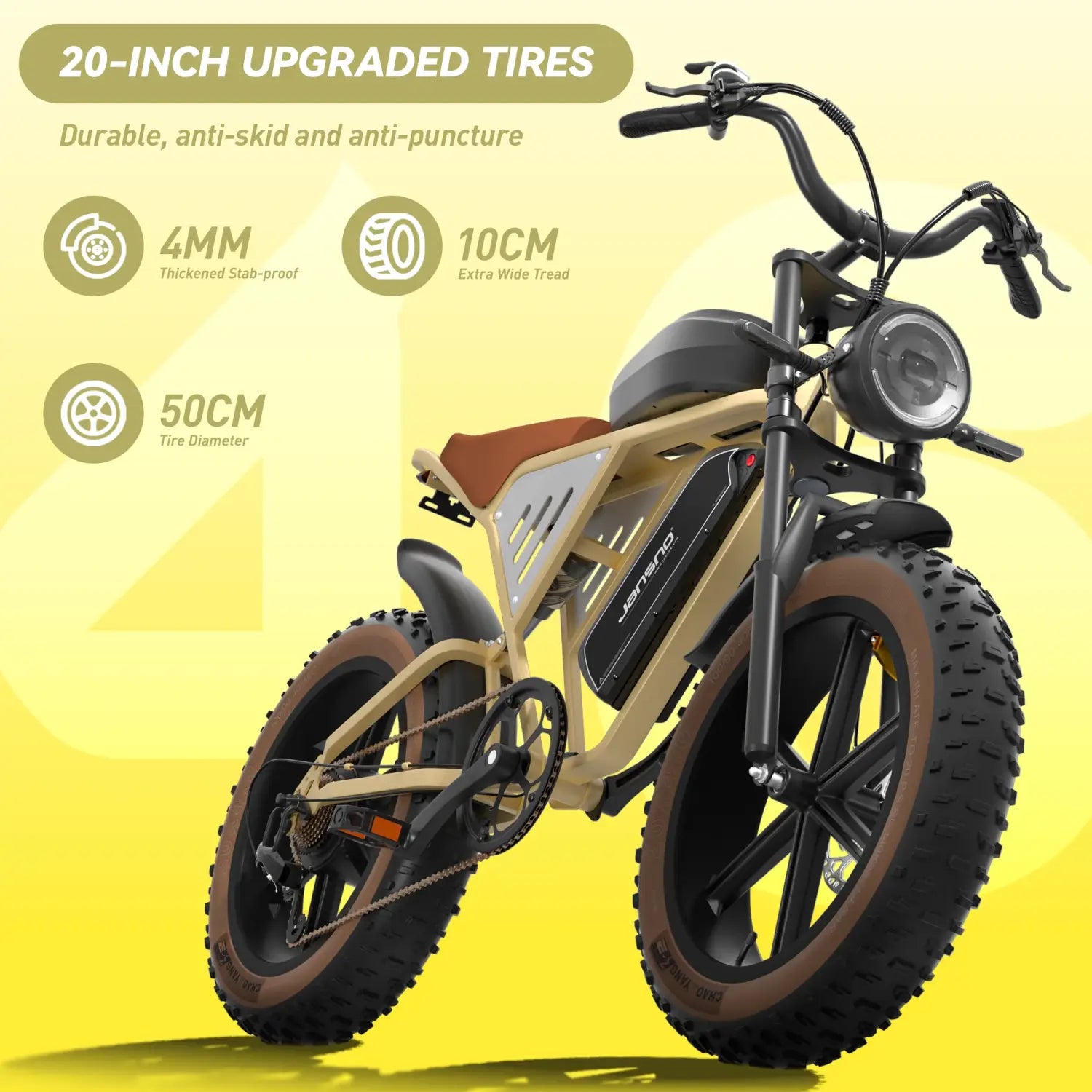 Bicicleta elétrica JANSNO X70 Motor Brushless 48V 34Ah Bateria de lítio dupla Bicicleta elétrica urbana Pneu de 20 polegadas Bicicleta elétrica de montanha para adultos