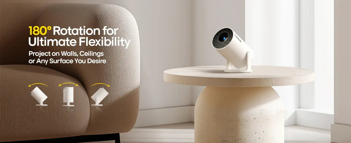 Projetor portátil Magcubic HY300 Pro+ 4K Android 11, 8000 lúmens, WiFi 6 BT5.4, cinema ao ar livre, coluna HiFi de 5 W, compatível com HD 720P