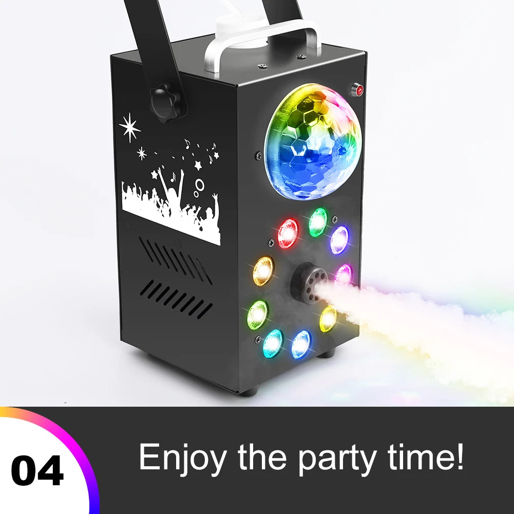 Máquina de fumo e nevoeiro Datewink 700W, 9 LEDs RGB, luzes de palco, efeito, controlo remoto, ejetor de nevoeiro para discoteca, DJ, festa de Natal, casamento