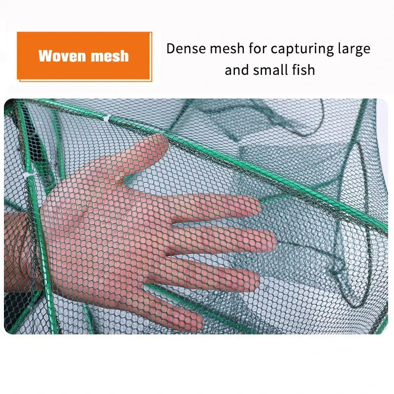 Rede de pesca dobrável de 6 e 8 furos, armadilha automática para caranguejos, apanhador de lagostins, rede de pesca de fundição, jaula para camarão, acessórios de pesca