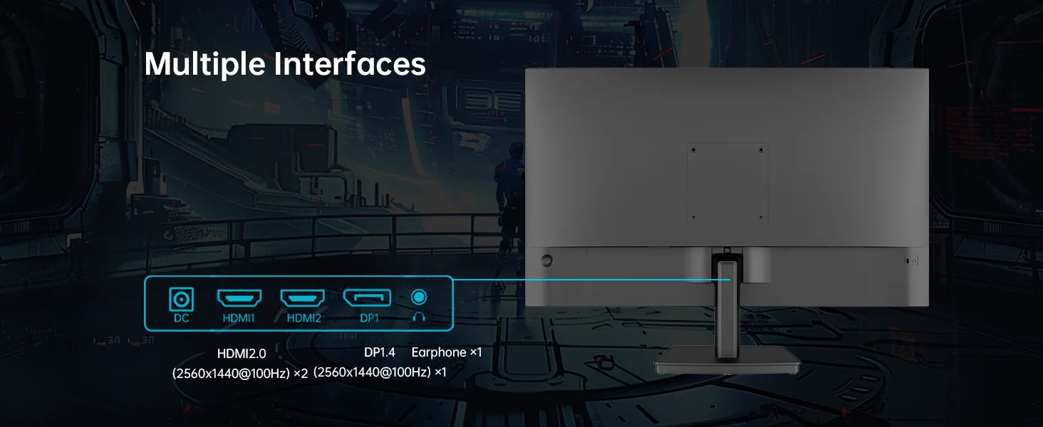 Monitor gaming KTC H27T27, ecrã IPS de 27" 2560x1440, taxa de atualização de 100 Hz, tempo de resposta HDR10 de 1 ms, luz azul fraca e sem cintilação