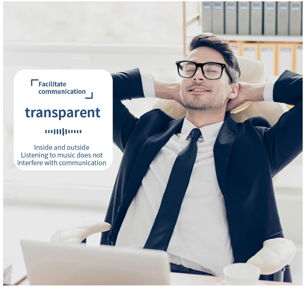 Óculos inteligentes SENBONO E13: lentes polarizadas com filtro de luz azul, áudio, microfone e colunas integrados, assistente de toque e voz