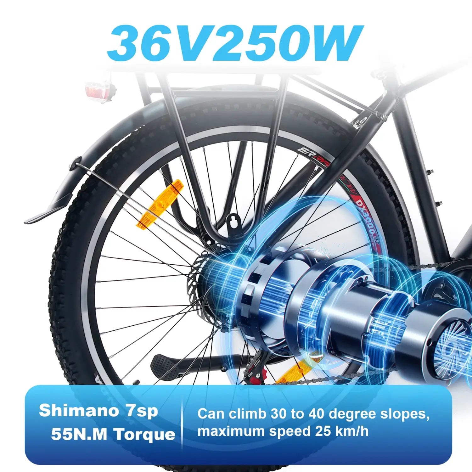 Bicicleta elétrica TTGO M300, pneu de 27,5 polegadas, bicicleta de montanha elétrica, 36V, 20AH, bateria removível, sensor de binário, suspensão, forqueta EBIKE