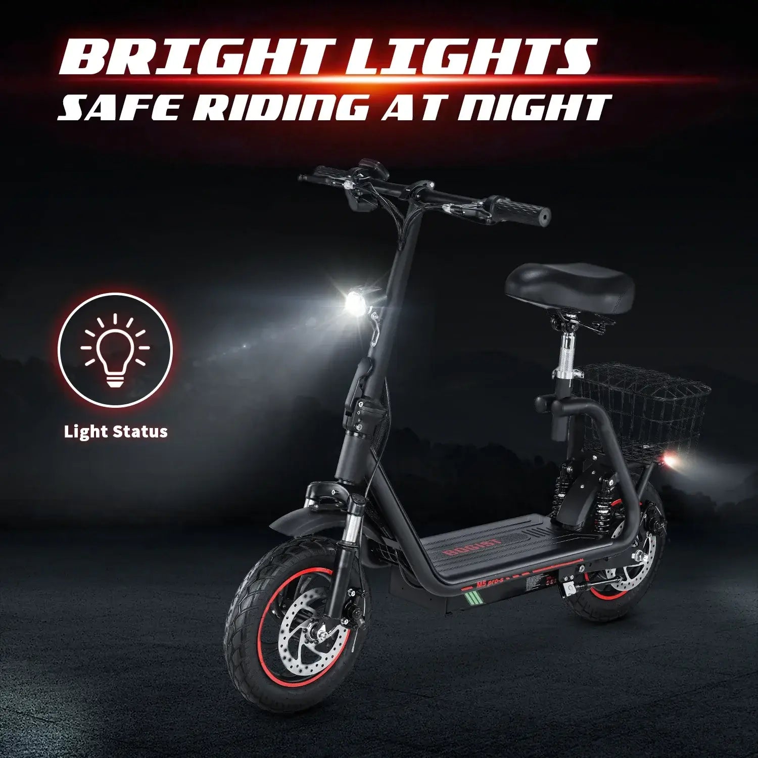 Scooter elétrica HONEY WHALE M5 Pro-S para adulto, pneus de 12 polegadas, scooter elétrica para homem, bateria de 500 W, 48 V e 13 AH, scooter elétrica urbana para mulher