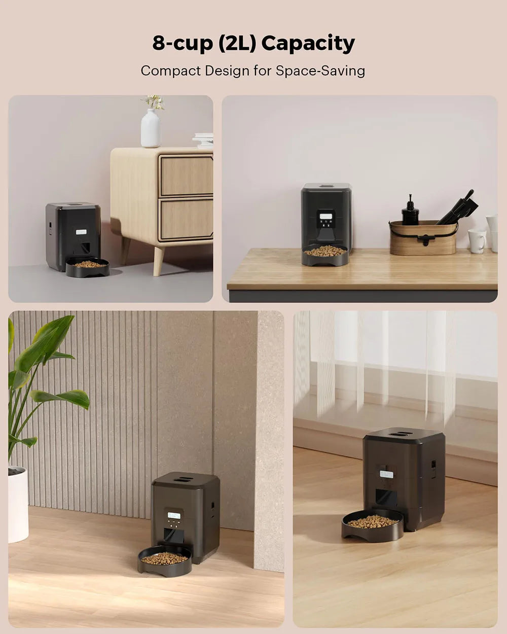 Alimentador automático para animais de estimação, alimentador para gatos e cães, máquina de alimentação lenta com dispensador automático quantitativo de comida para gatos e tigela para cães e gatos