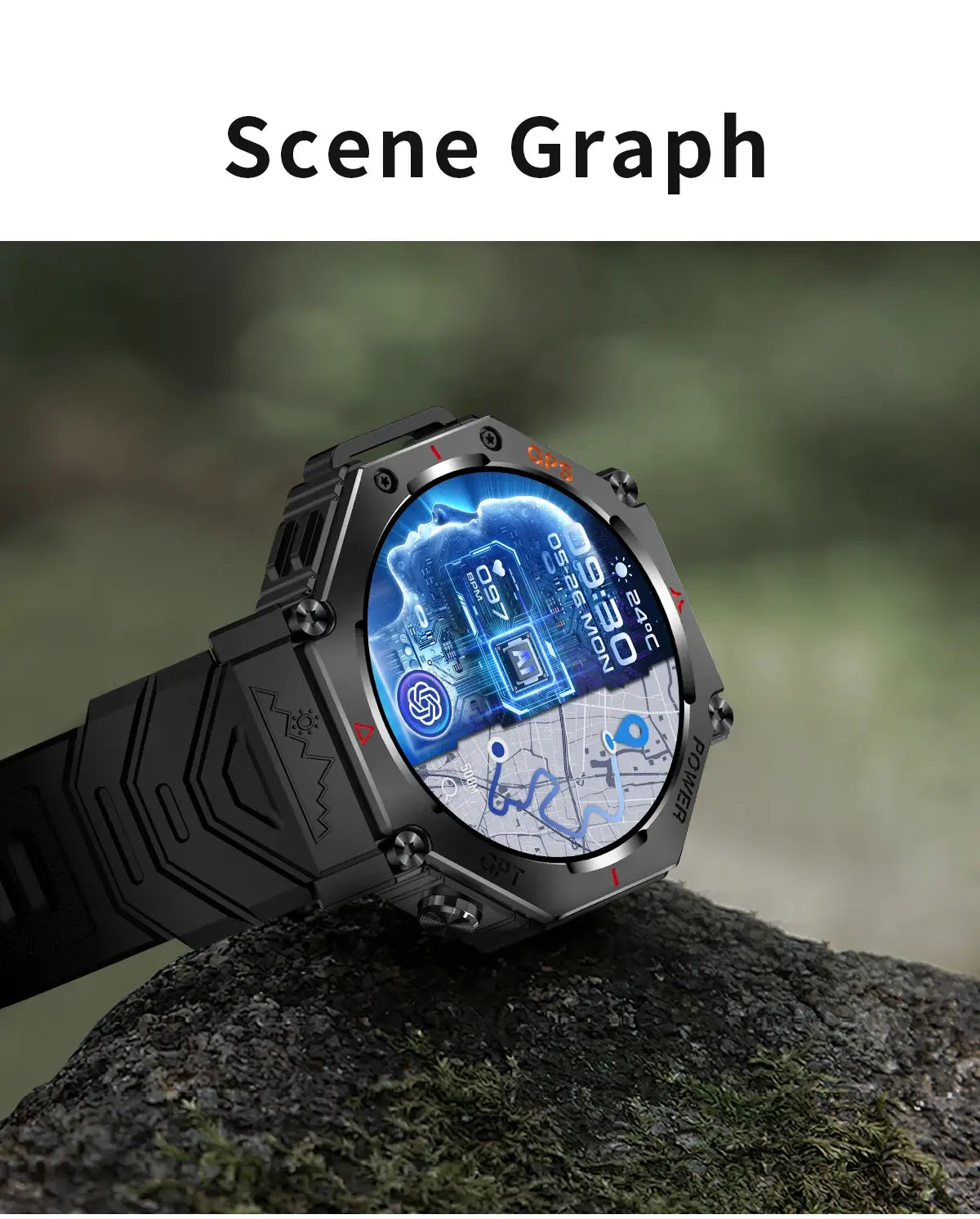 Smartwatch Militar T-Rex 3 GPS Integrado Bússola Altímetro Barométrico 10ATM IP69K À Prova D'Água AMOLED Bluetooth Chamada Relógio Inteligente