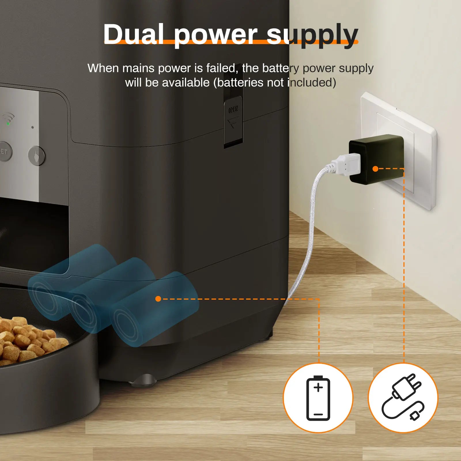 Alimentador automático para animais de estimação, alimentador para gatos e cães, máquina de alimentação lenta com dispensador automático quantitativo de comida para gatos e tigela para cães e gatos