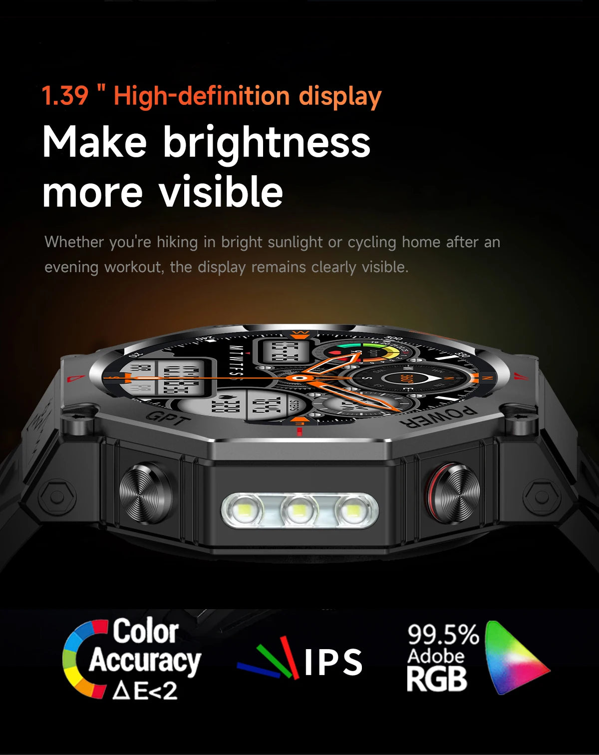 Smartwatch Militar T-Rex 3 GPS Integrado Bússola Altímetro Barométrico 10ATM IP69K À Prova D'Água AMOLED Bluetooth Chamada Relógio Inteligente