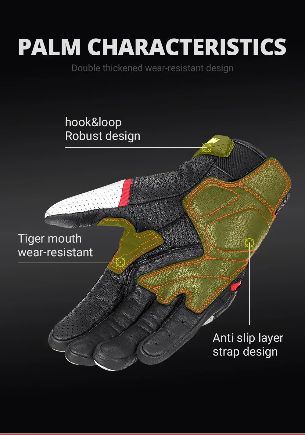 Luvas de moto respiráveis em pele genuína com ecrã táctil, luvas de moto à prova de vento e quentes para conduzir motocross