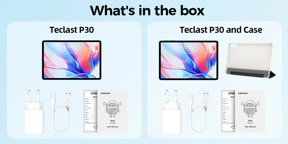 Tablet Teclast P30 Android 14, UNISOC T606 Octa Core, 10,1" IPS, máx. 12 GB de RAM, 128 GB de ROM, 6000 mAh, câmara de 5 MP com IA, desbloqueio facial