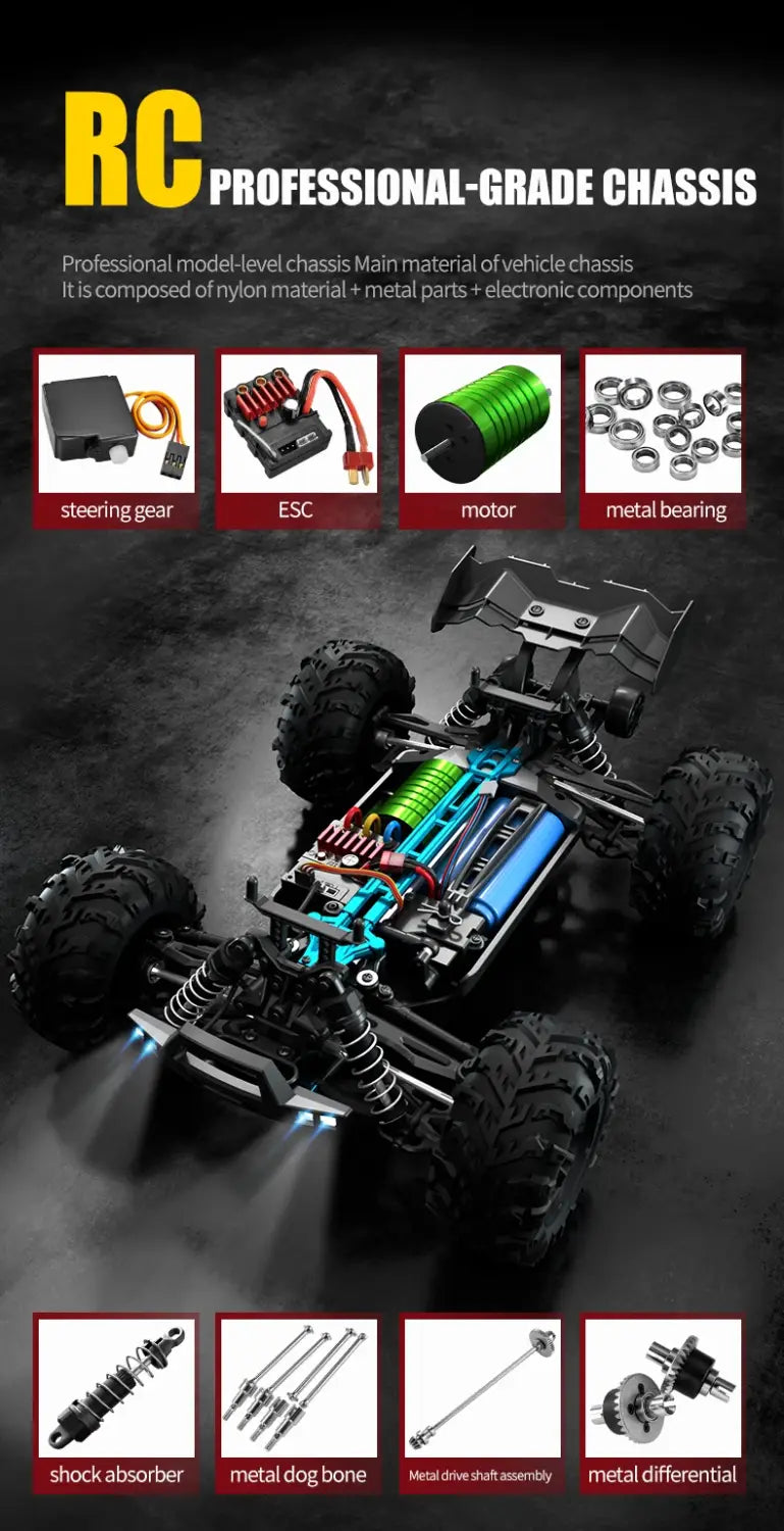 1:16 70 km/h ou 50 km/h 4WD RC carro com controlo remoto LED carros de alta velocidade drift monstro 4x4 camião para crianças vs Wltoys 144001 brinquedos