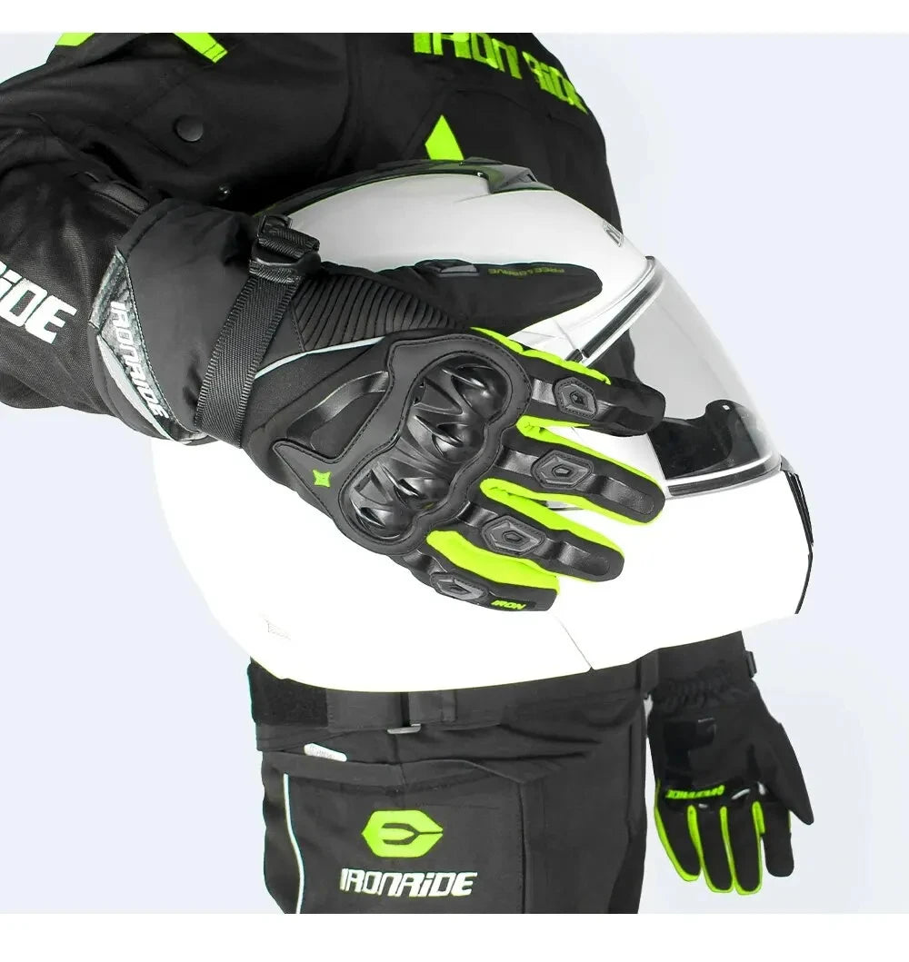 Luvas de moto impermeáveis e à prova de vento, luvas de dedo inteiro para motociclismo, ecrã táctil, luvas de motocross para o inverno