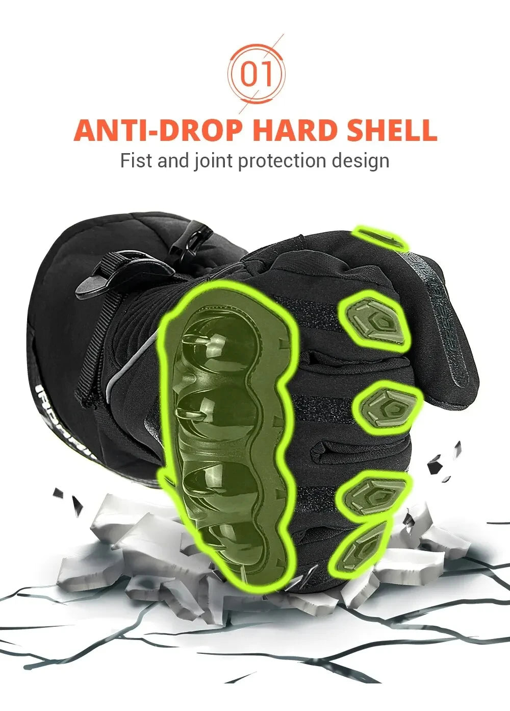 Luvas de moto impermeáveis e à prova de vento, luvas de dedo inteiro para motociclismo, ecrã táctil, luvas de motocross para o inverno