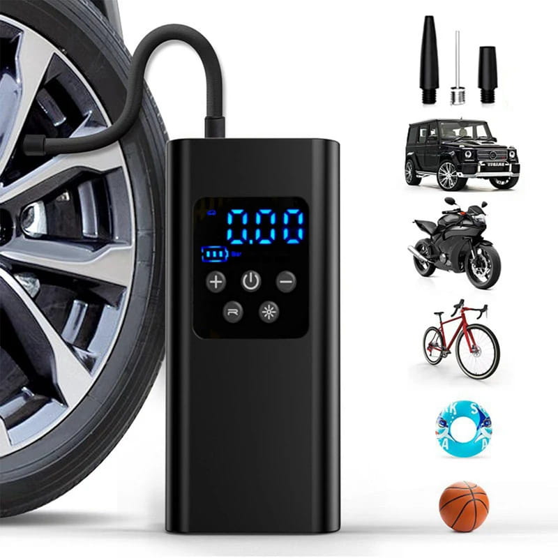 Compressor de ar portátil LEIBOO para pneus de automóvel, bomba de ar rápida, insuflador de pneus, bomba de ar de pressão precisa para moto, bicicleta, bola