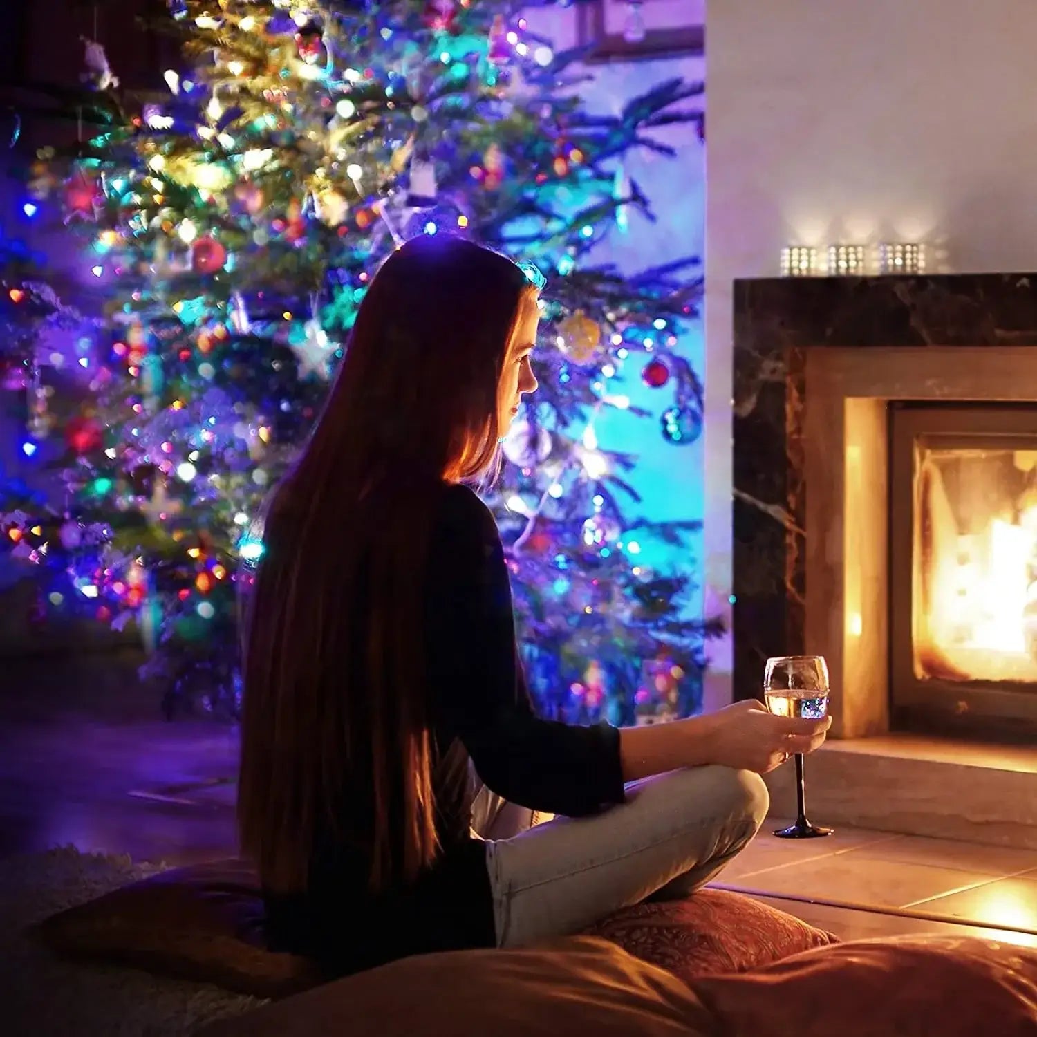 Cordão de Luz LED USB para Natal e Decoração 8 Modos com Controlo Remoto