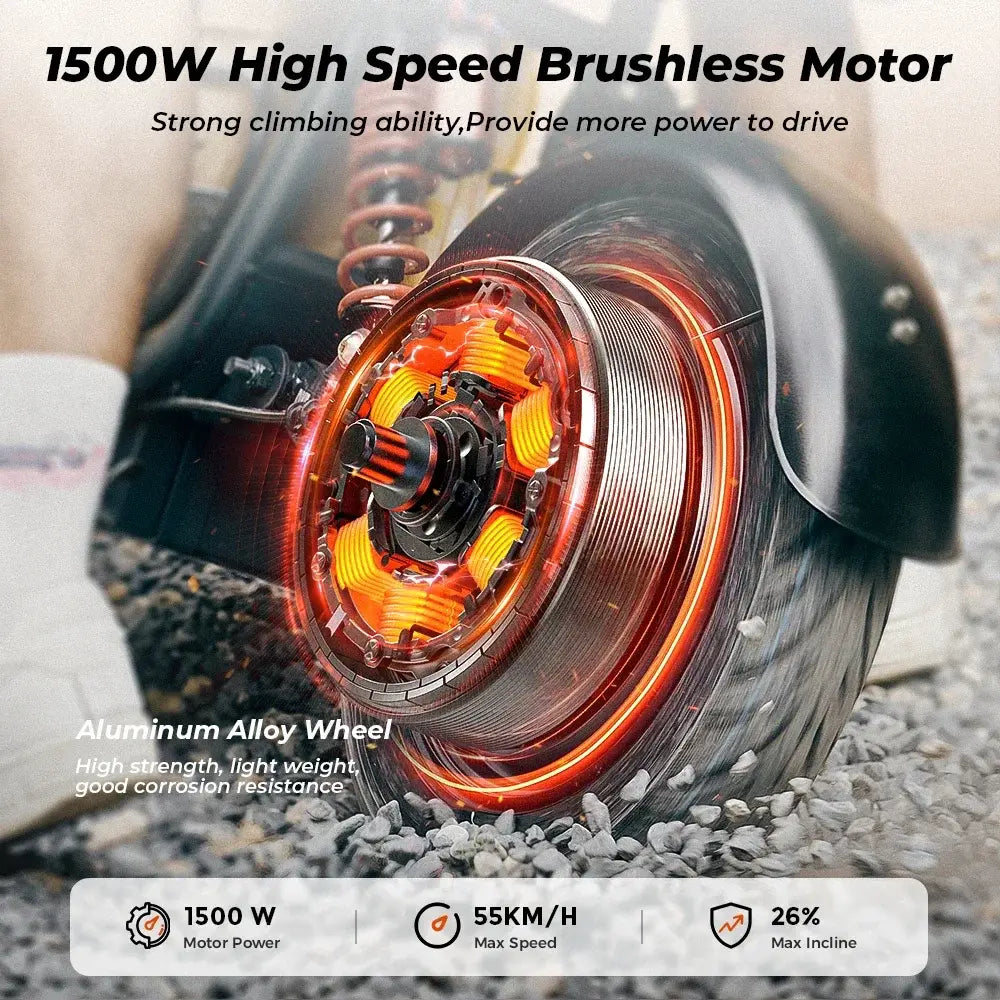 Iscooter DX5 Scooter Elétrica para Adultos 1500W 48V 15.6Ah Bateria E Scooter Pneus Insufláveis de 15 Polegadas Scooter Elétrica Urbana