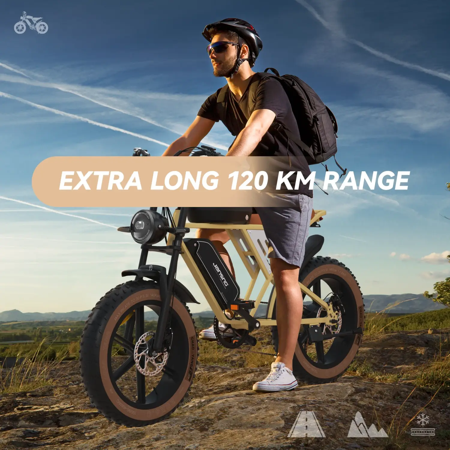 Bicicleta elétrica JANSNO X70 Motor Brushless 48V 34Ah Bateria de lítio dupla Bicicleta elétrica urbana Pneu de 20 polegadas Bicicleta elétrica de montanha para adultos