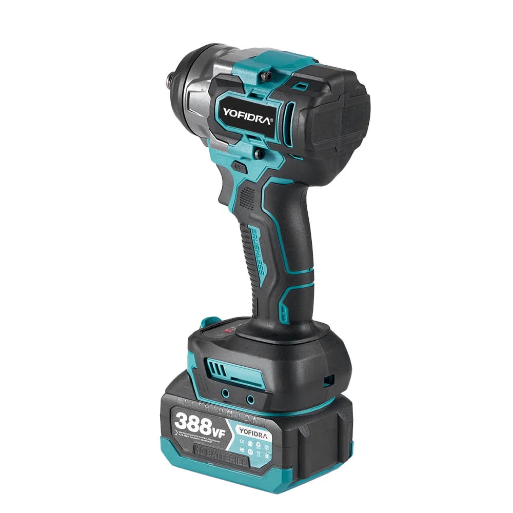 Chave de impacto elétrica sem escovas YOFIDRA 1200N.m, 5 engrenagens, chave de fendas de 1/2'', ferramenta elétrica para reparação automóvel, para bateria Makita de 18V