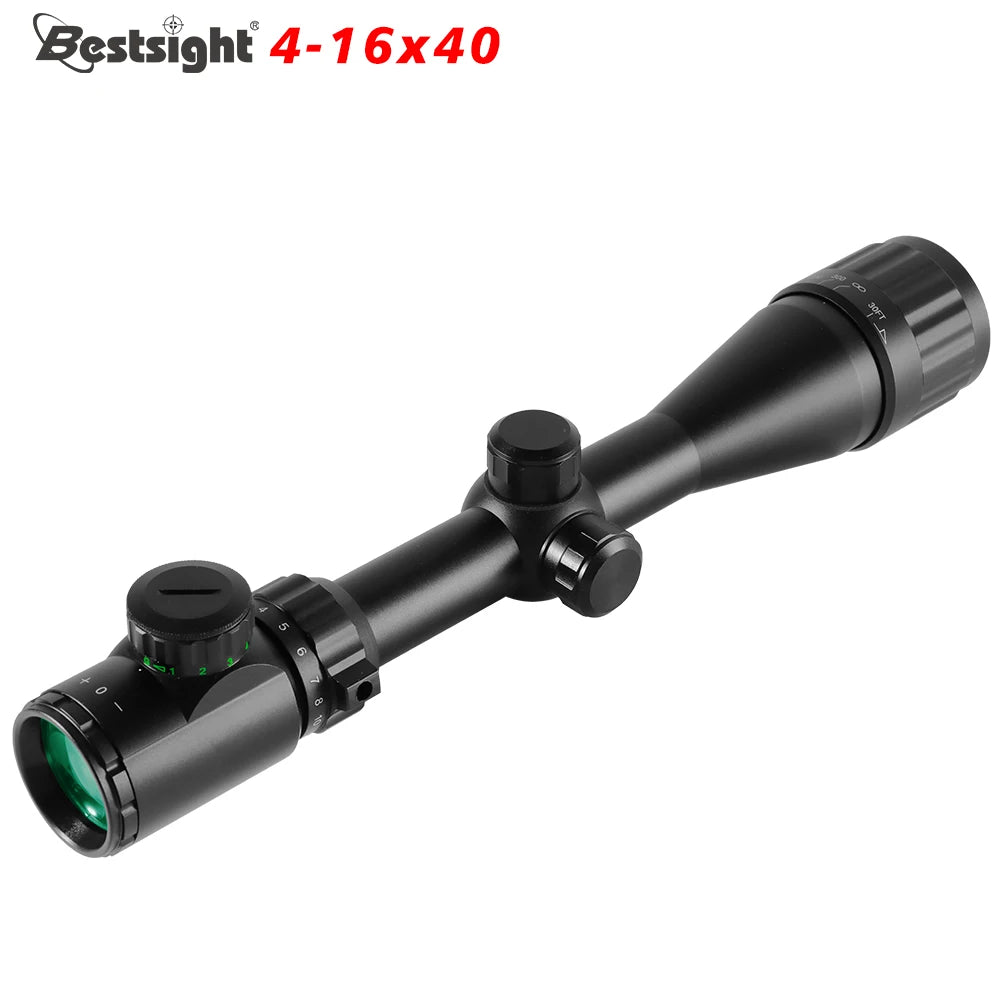 Óptica 4-16X40 AOE Luneta de caça com mira de ponto vermelho e verde iluminada Luneta para espingarda de precisão Luneta para espingarda de airsoft