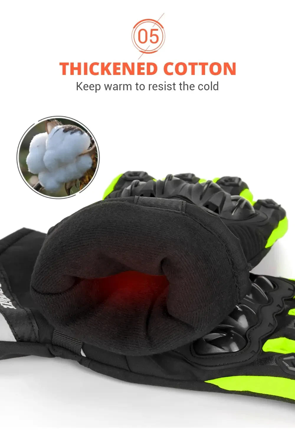 Luvas de moto impermeáveis e à prova de vento, luvas de dedo inteiro para motociclismo, ecrã táctil, luvas de motocross para o inverno