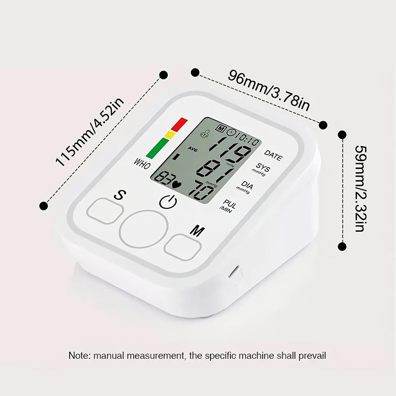 Monitor digital de pressão arterial tipo braço, aparelho de pressão arterial, esfigmomanómetro médico doméstico, tonómetro automático