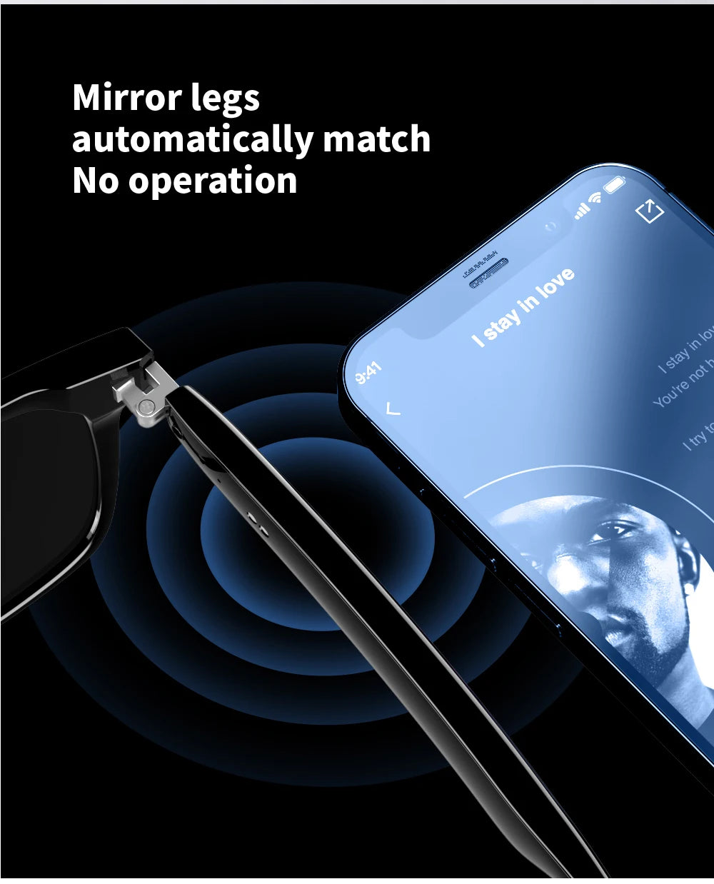 Óculos inteligentes SENBONO E13: lentes polarizadas com filtro de luz azul, áudio, microfone e colunas integrados, assistente de toque e voz