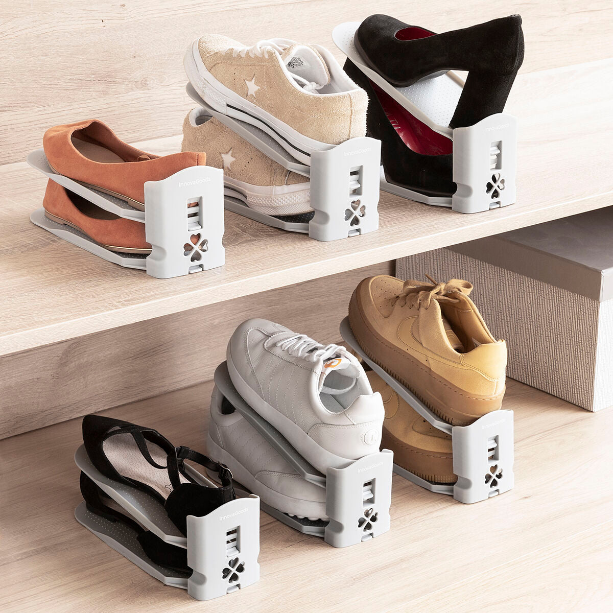 Organizador de Sapatos Regulável Sholzzer InnovaGoods 6 Unidades