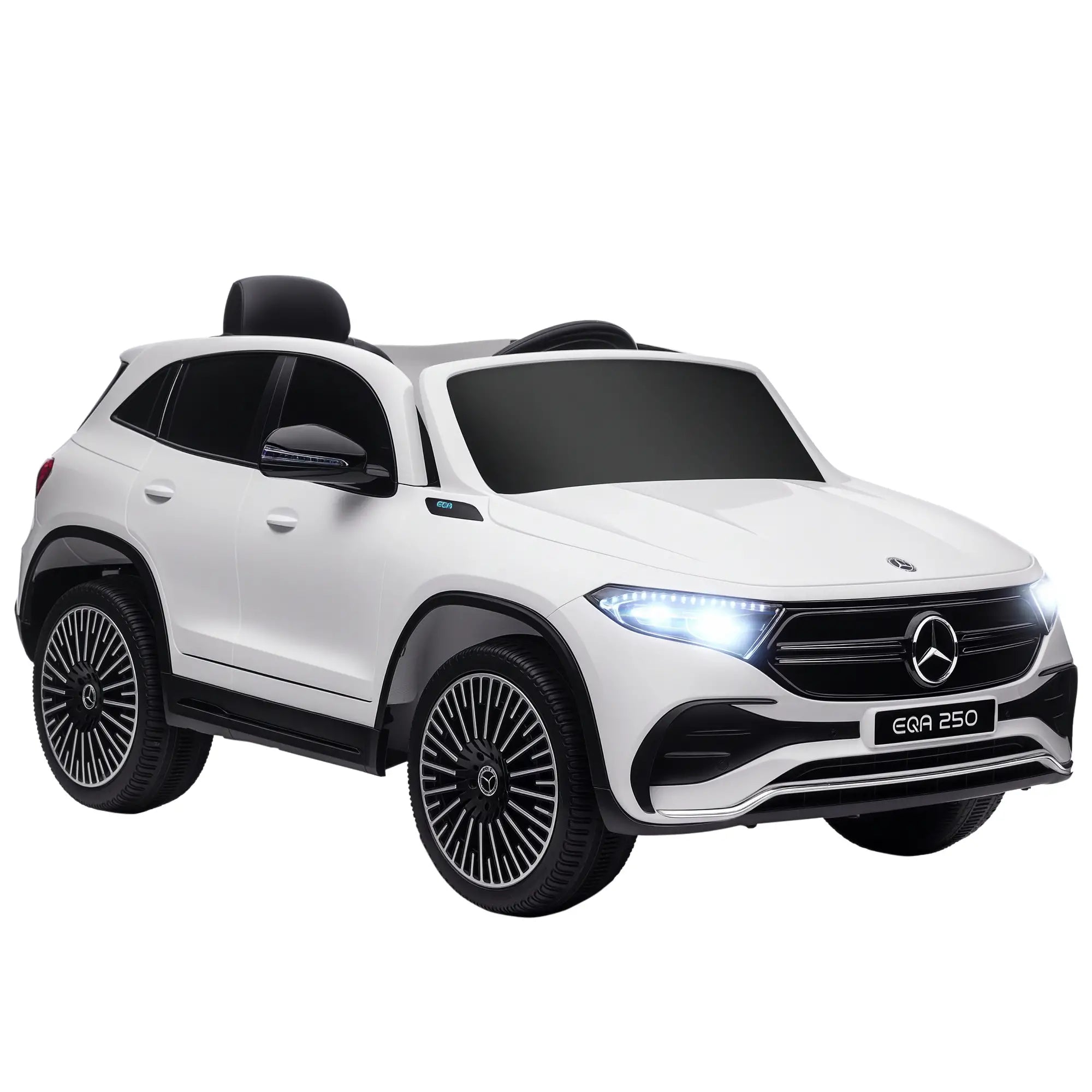 Carro Elétrico para Crianças Mercedes-Benz EQA 12V com Música Buzina Velocidade 3-8 km/h 111,5x69x52,5 cm Branco