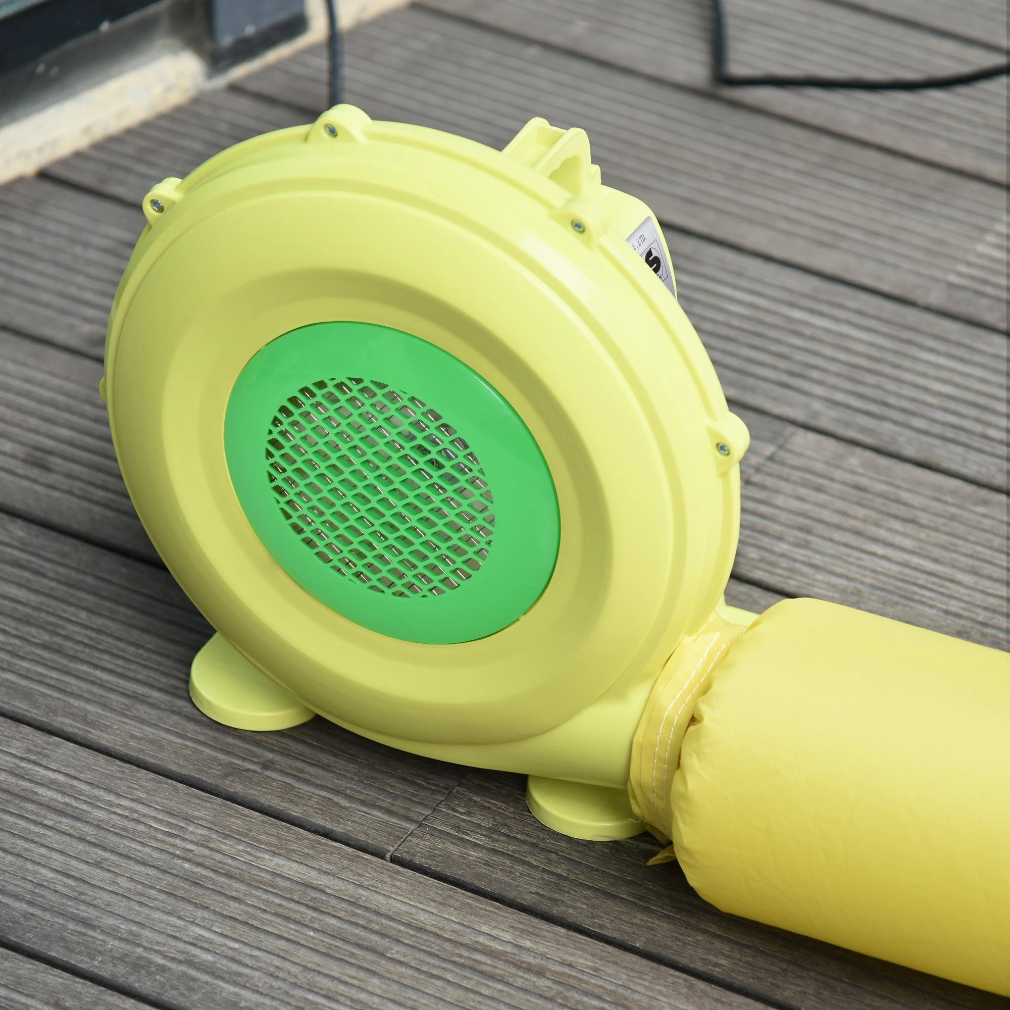 Insuflador elétrico 450W para insufláveis compacto amarelo e verde