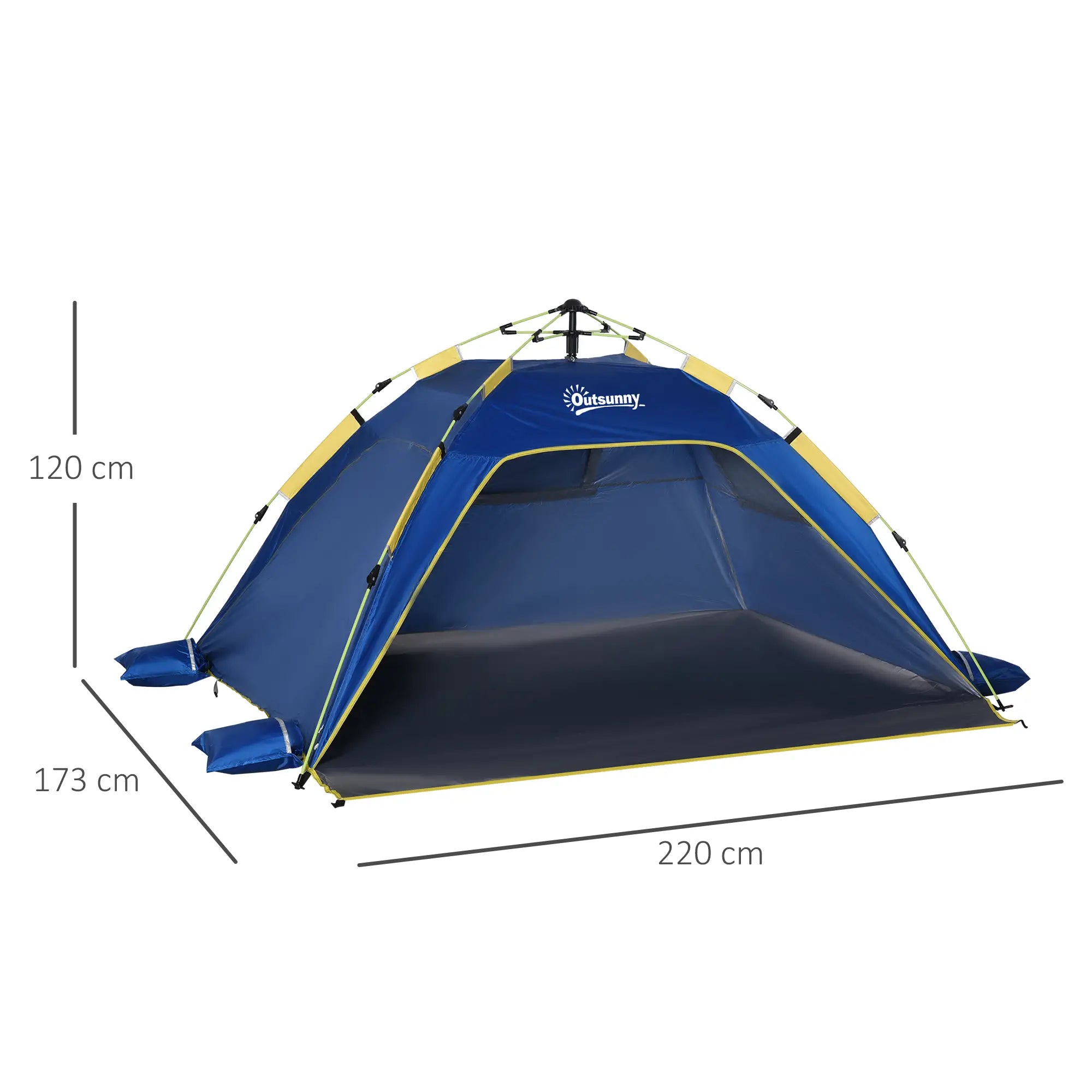 Tenda de Praia Dobrável Pop-up para 1 a 2 Pessoas Azul Escuro