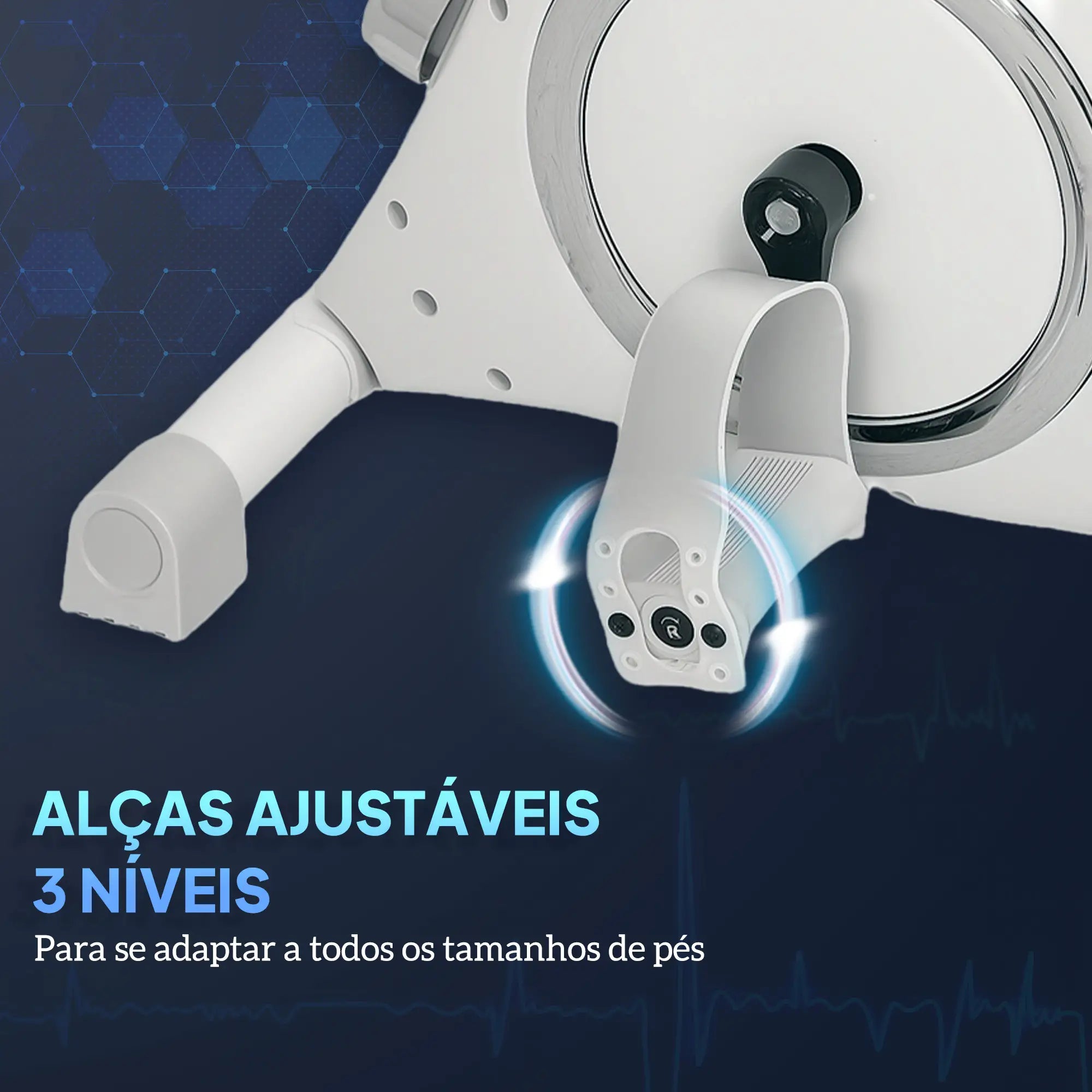 Mini Bicicleta Estática com Resistência Magnética de 8 Níveis Ecrã LCD e Pedais Antiderrapantes para Exercitar Braços e Pernas 48x43x31 cm Branco