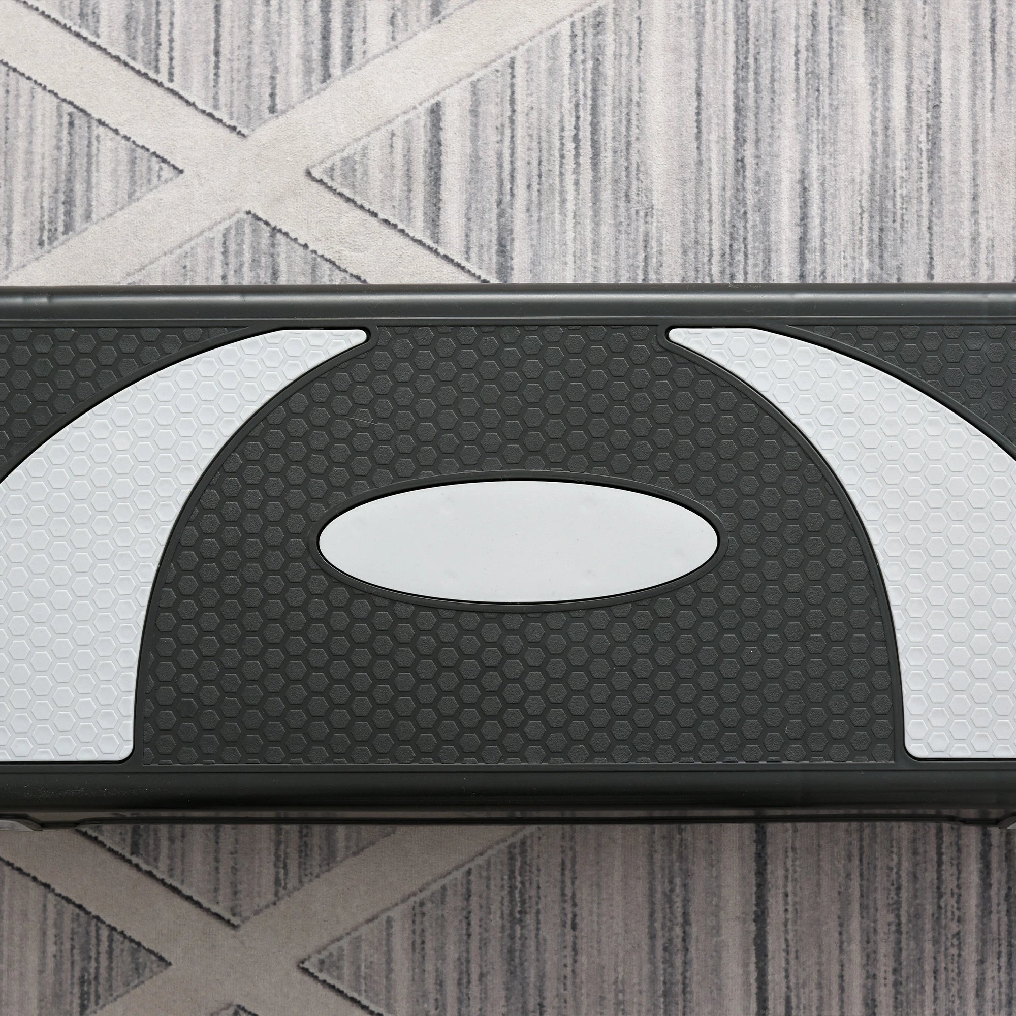 Step para Exercício Aeróbico Plataforma Step com Altura Ajustável em 3 Níveis com Carga Máxima 150kg para Exercício em Academia Casa 80x31x10-20cm Preto e Branco