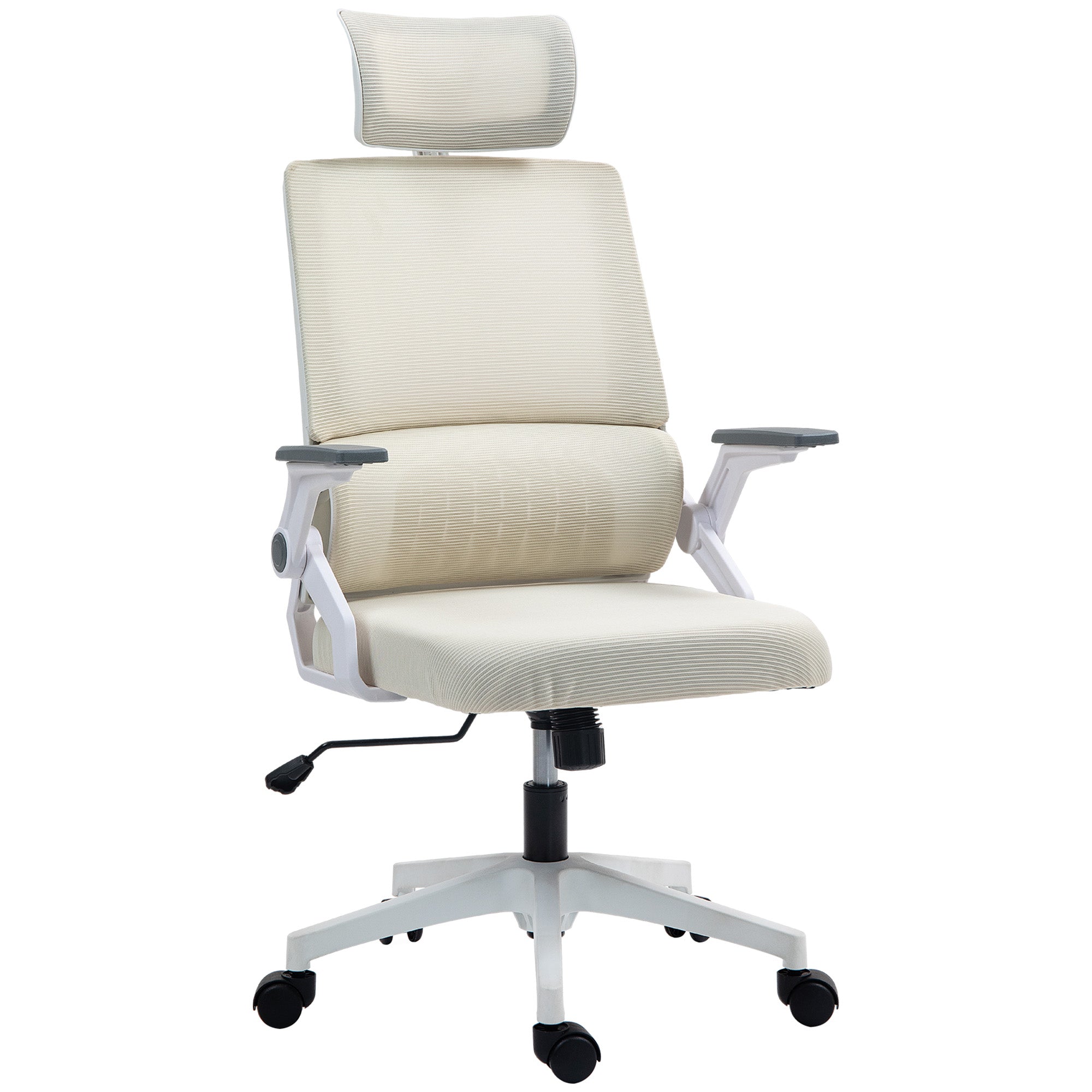 Cadeira de Escritório de Malha Cadeira de Escritório Giratória com Altura e Apoio para a Cabeça Ajustáveis 58x61x102-119 cm Preto