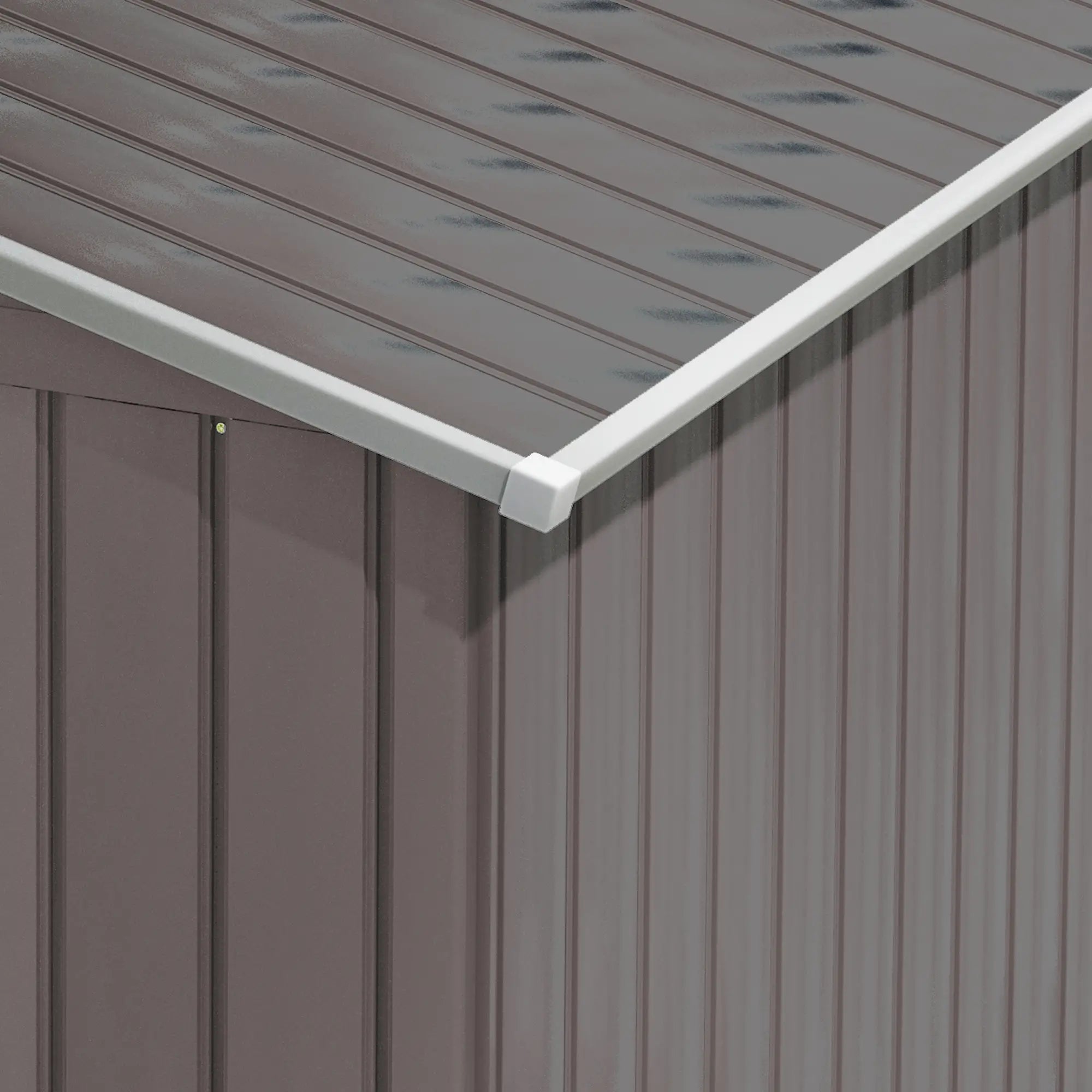 Abrigo de Jardim 213x130x185cm Abrigo de Jardim Metálico de Exterior com 2 Portas Deslizantes e 4 Janelas Cinza Claro