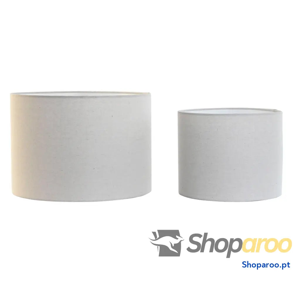 Abajur Home ESPRIT Bege Linho Metal 40 x 40 x 28 cm (2 Unidades)