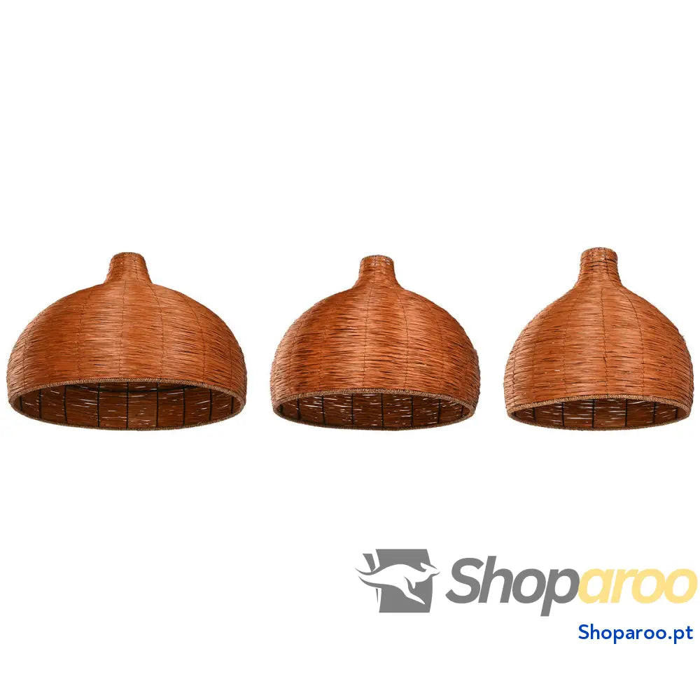 Abajur Home ESPRIT Catanho escuro 70 x 70 x 50 cm (3 Peças)