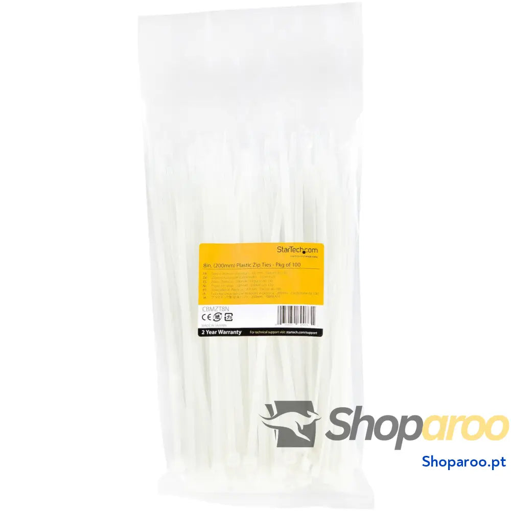 Abraçadeiras de Nylon Startech CBMZT8N Branco (100 Unidades)