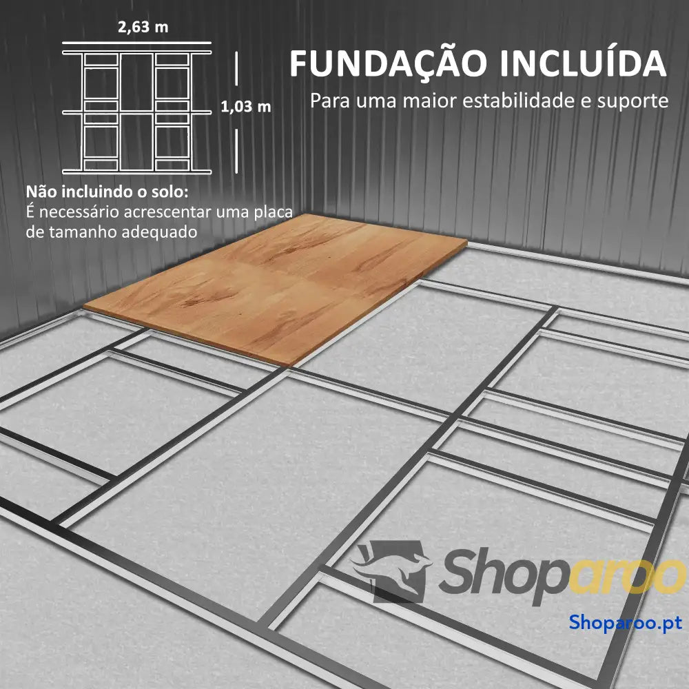 Abrigo de Jardim Exterior para Armazenamento Ferramentas com 4 Janelas 12,4 m² 340x386x200 cm Marrom