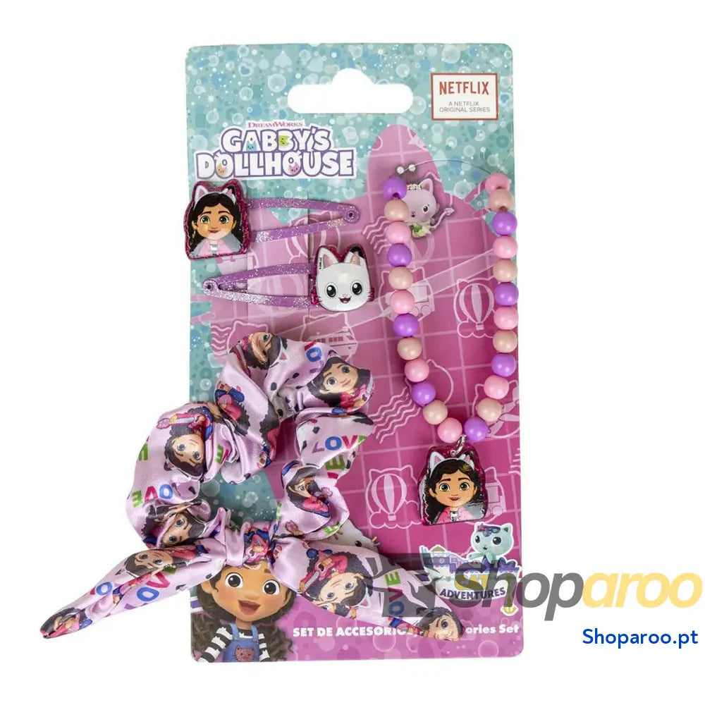 Acessórios para o Cabelo Gabby's Dollhouse Cor de Rosa 4 Peças