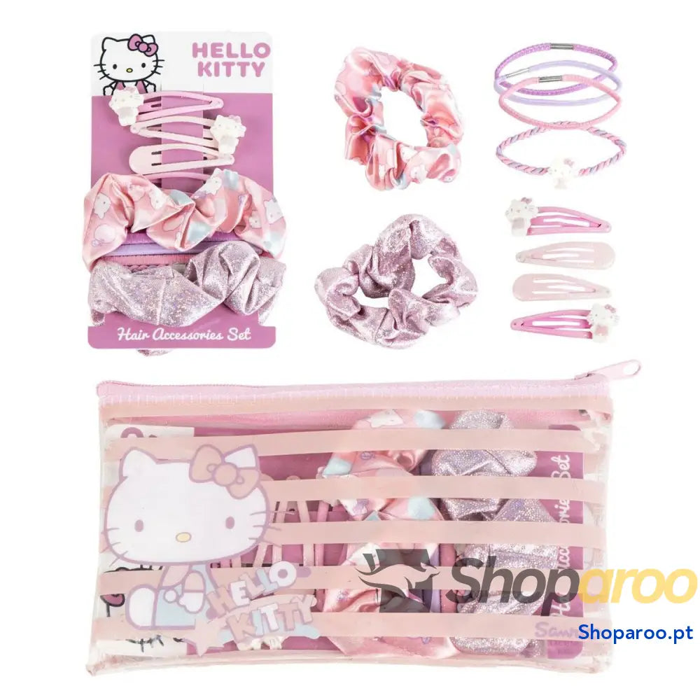 Acessórios para o Cabelo Hello Kitty Cor de Rosa 10 Peças