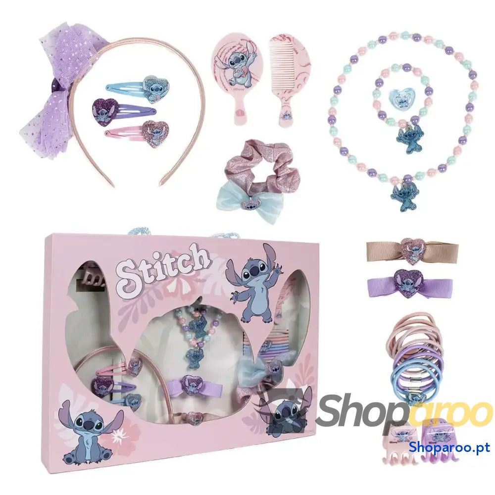 Acessórios para o Cabelo Stitch Cor de Rosa 24 Peças