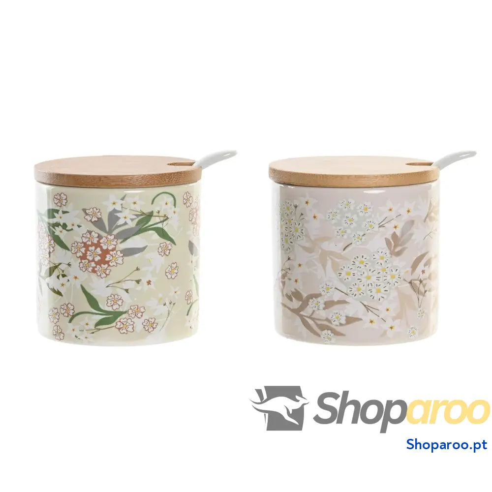 Açucareiro DKD Home Decor Bambu Dolomite (7,5 x 7,5 cm)